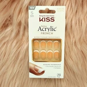 Brand New KISS SALON ACRYLIC FRENCH False Nails-S